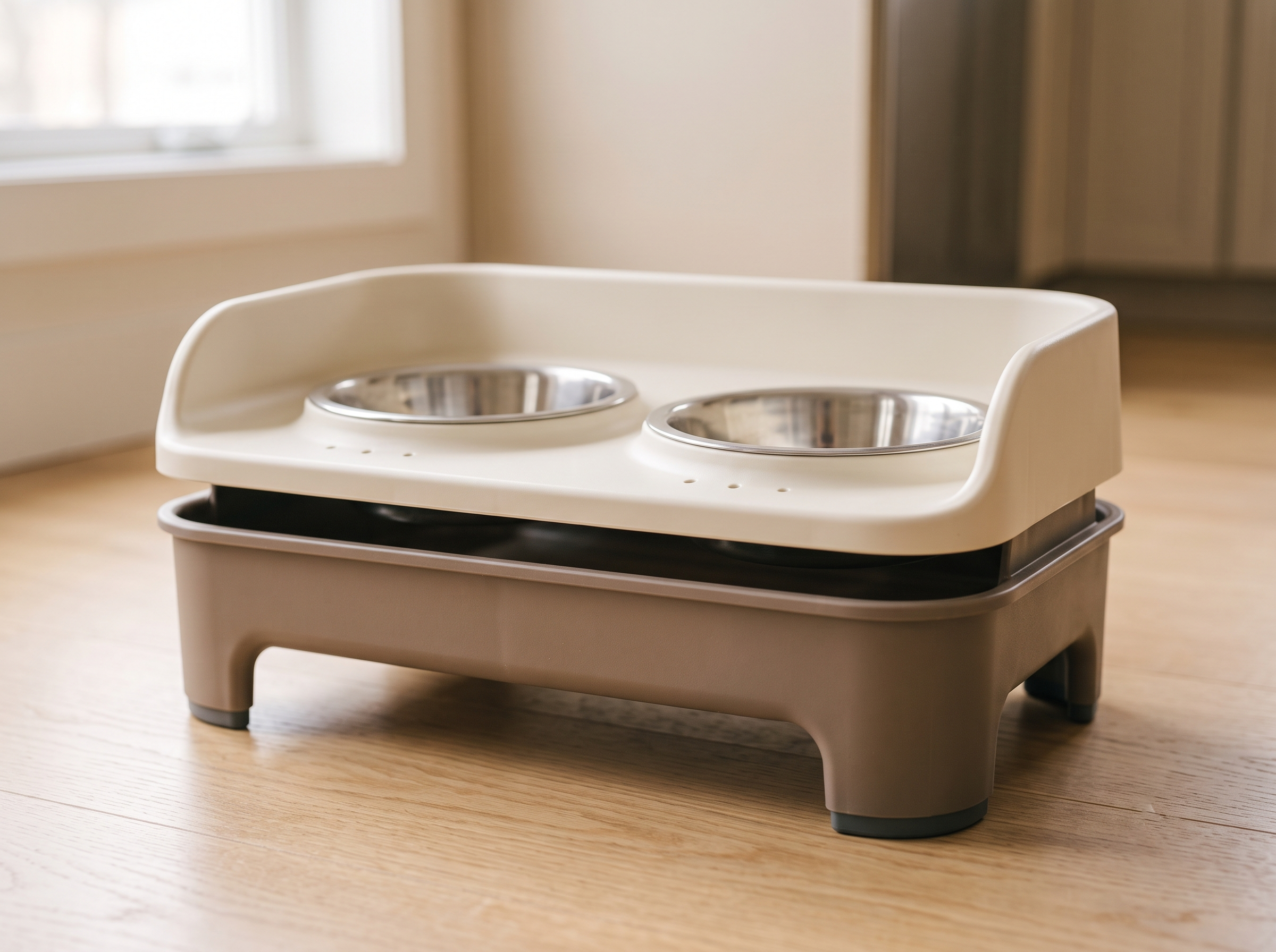 Neater Feeder Express mess-proof elevated dog bowl stand with catch basin